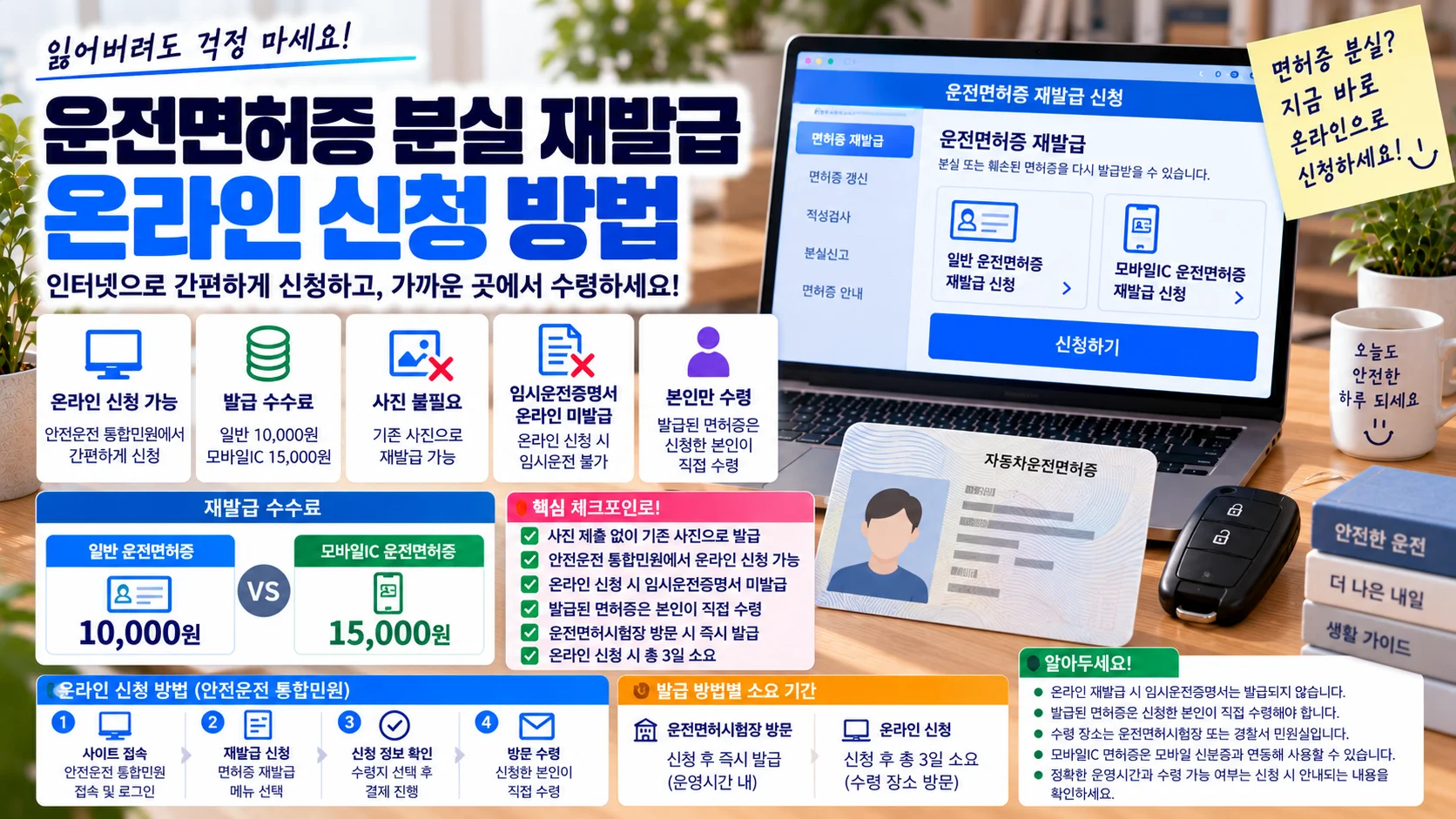 운전면허증 분실 재발급 온라인 신청, 사진 필요없음·수수료·수령방법까지