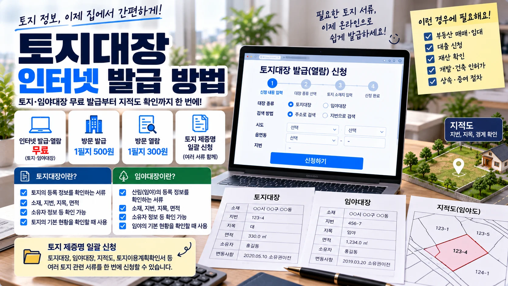 토지대장 인터넷 발급 방법, 임야대장·지적도 차이·무료 열람까지